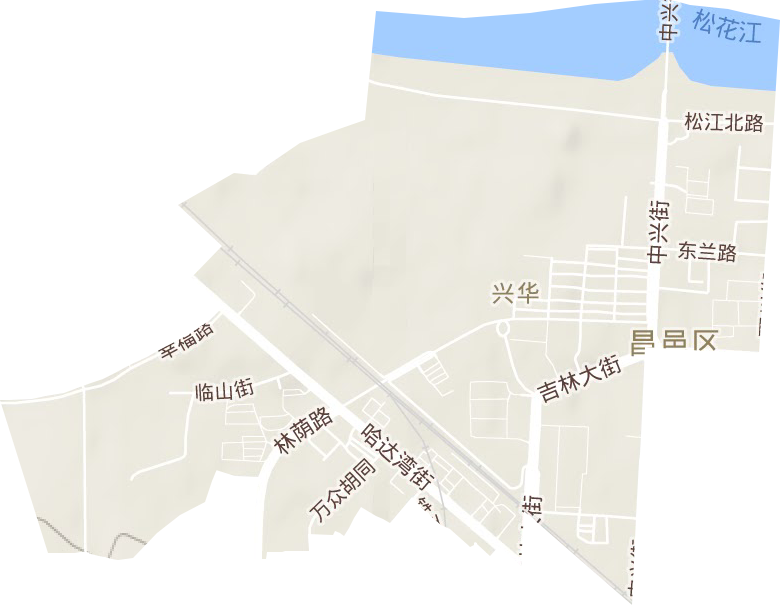 兴华街道地形地图