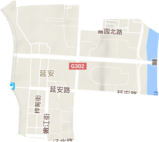 延安街道地形地图
