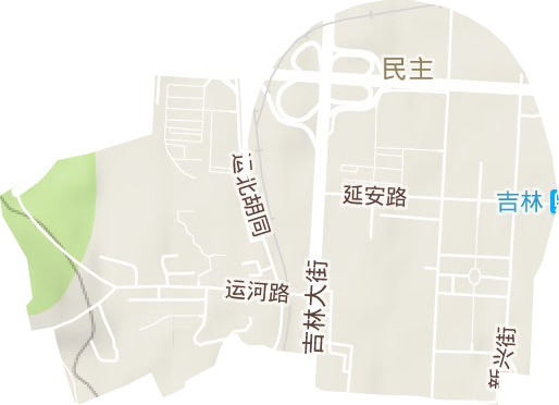 民主街道地形地图