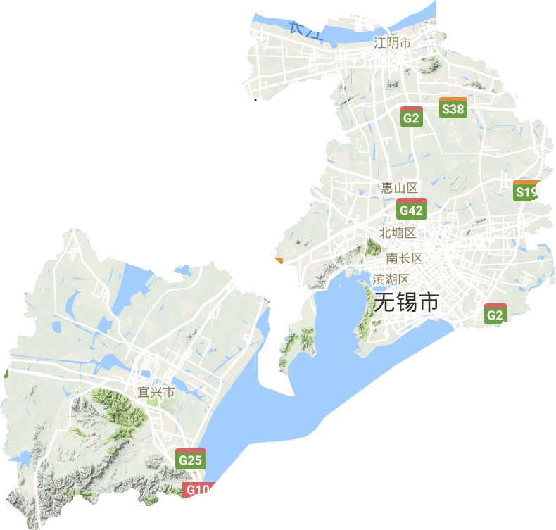无锡市地形地图