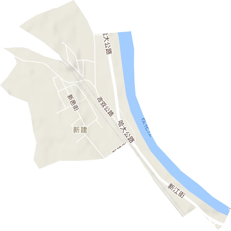 新建街道地形地图