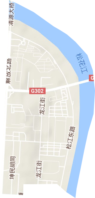 延江街道地形地图