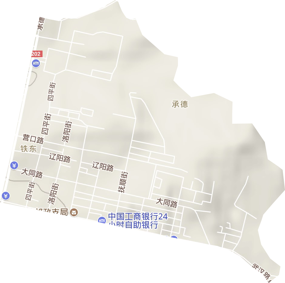铁东街道地形地图