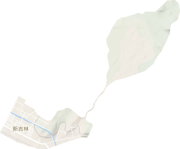 新吉林街道地形地图
