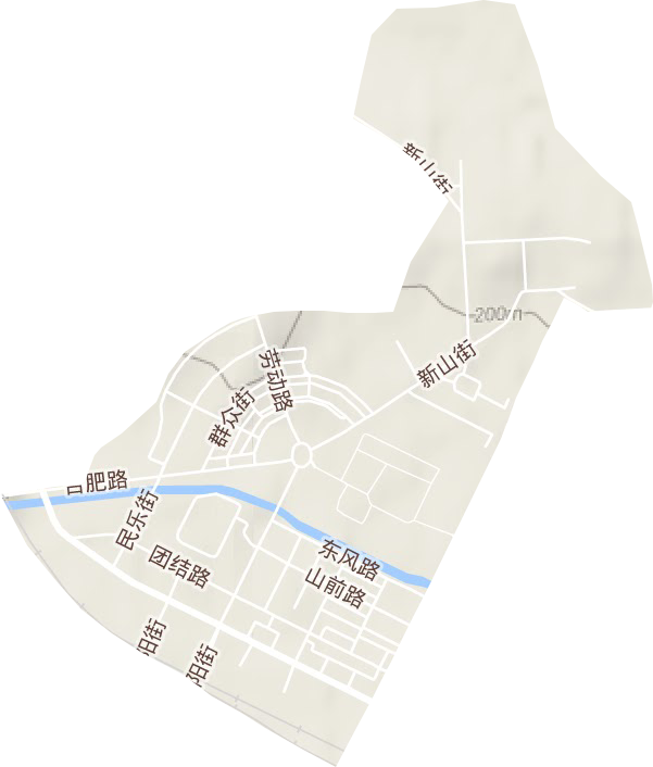山前街道地形地图
