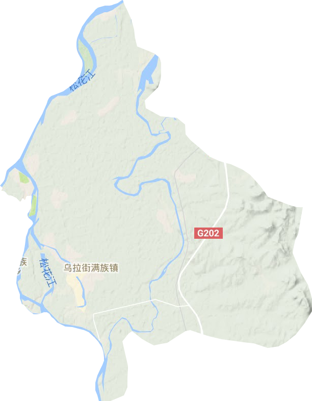 乌拉街镇地形地图