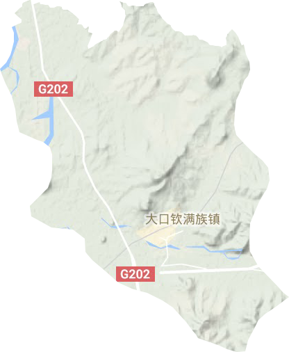 大口钦镇地形地图