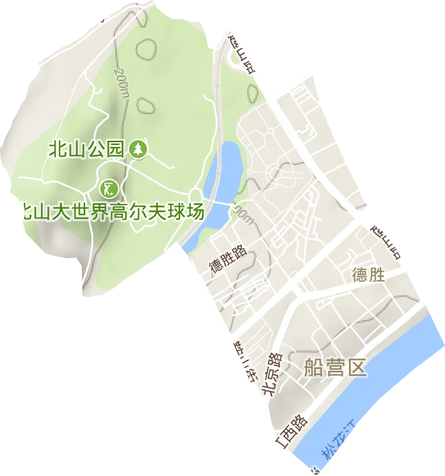 德胜街道地形地图