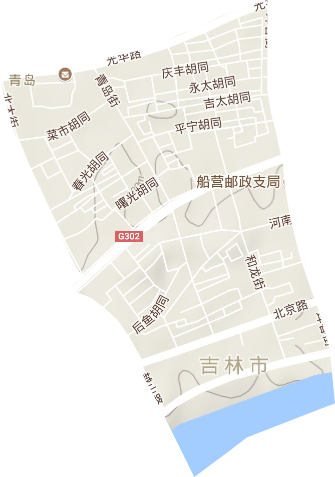 青岛街道地形地图