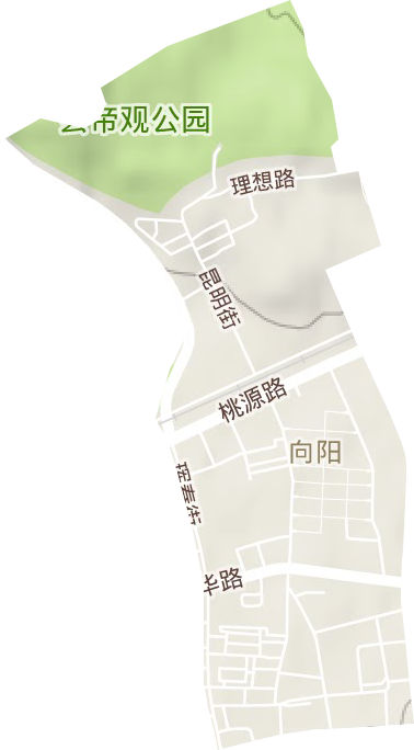 向阳街道地形地图