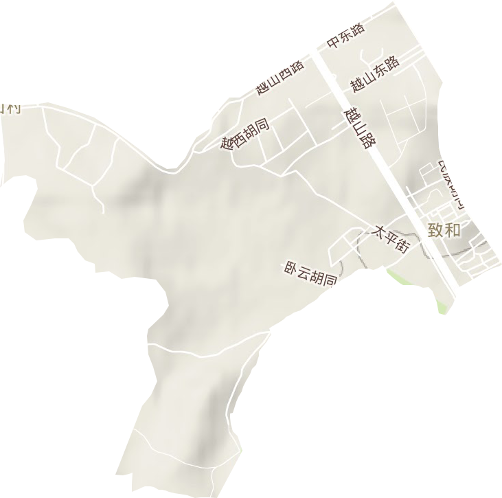 致和街道地形地图