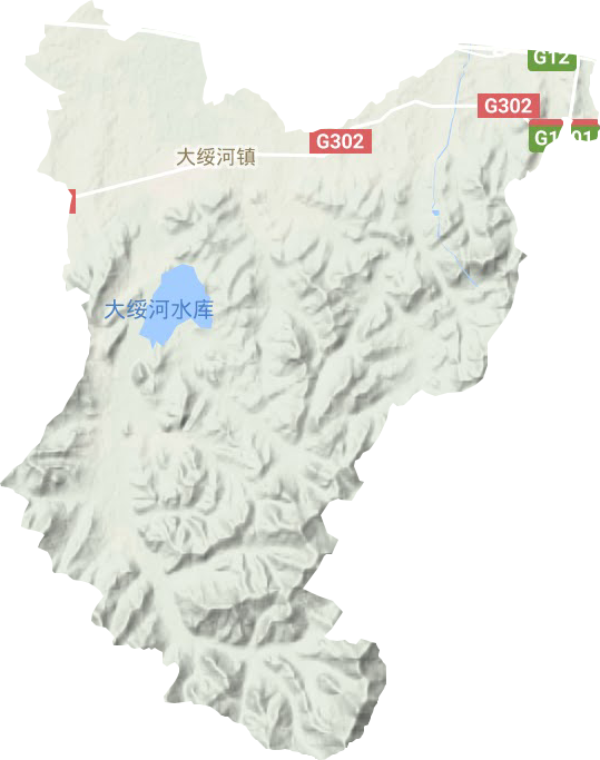 大绥河镇地形地图