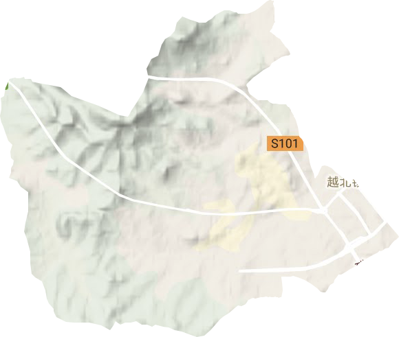 越北镇地形地图