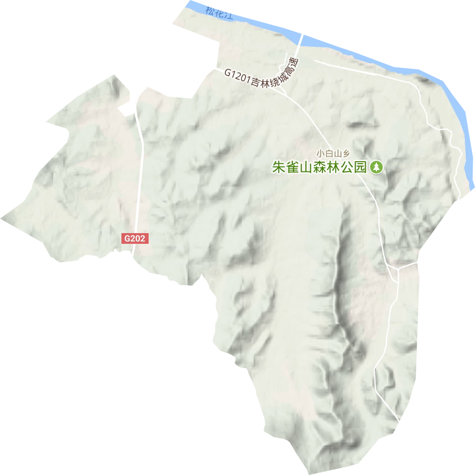 小白山乡地形地图