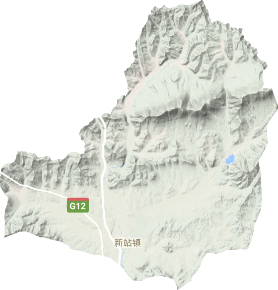 新站镇地形地图