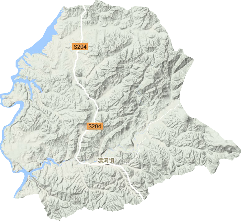 漂河镇地形地图