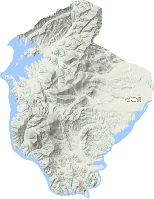 松江镇地形地图
