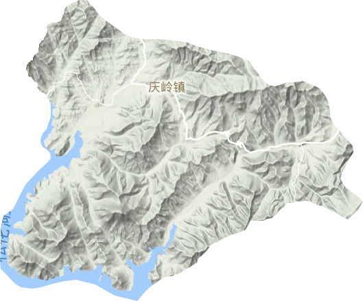 庆岭镇地形地图