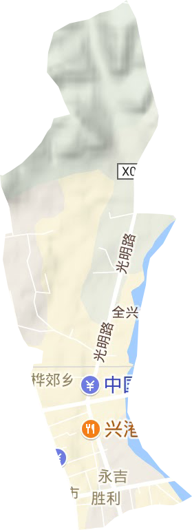 胜利街道地形地图