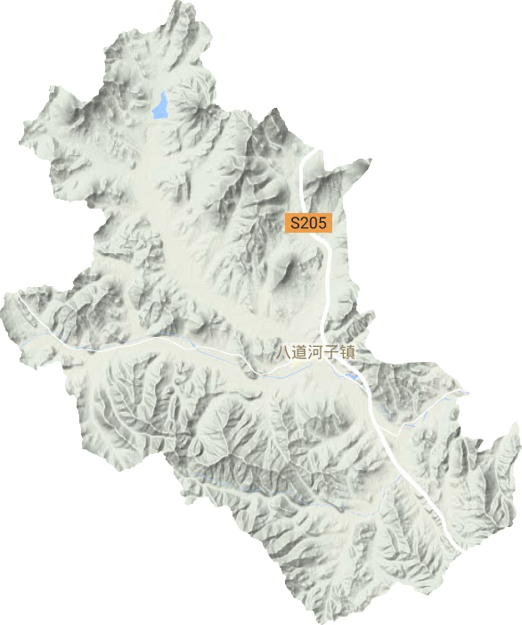 八道河子镇地形地图