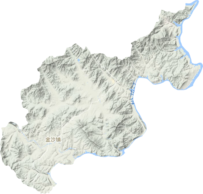 金沙镇地形地图