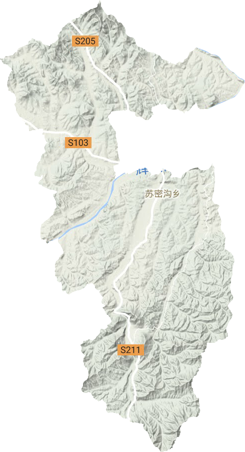 桦郊乡地形地图