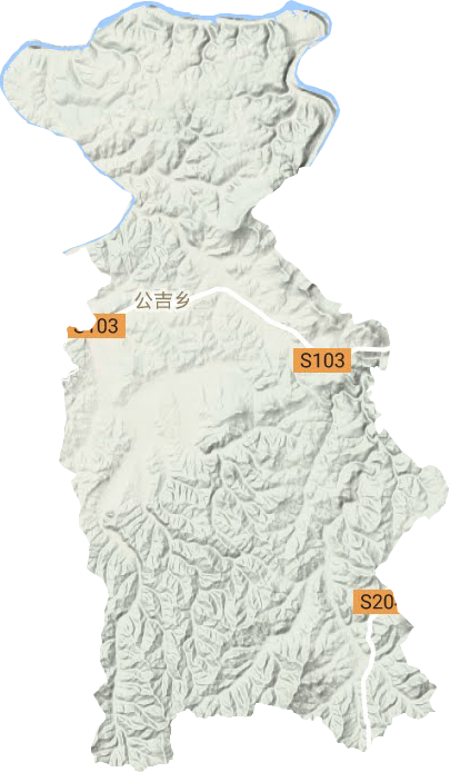 公吉乡地形地图