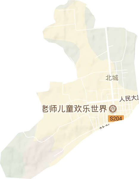 北城街道地形地图