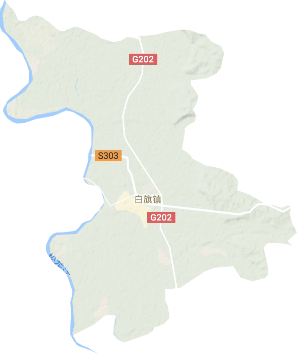 白旗镇地形地图