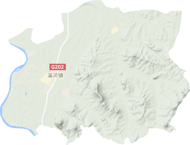 溪河镇地形地图