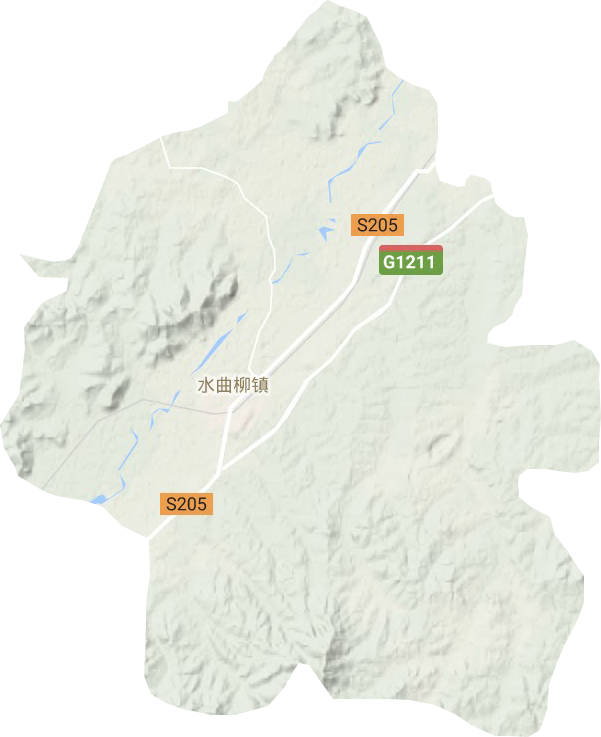 水曲柳镇地形地图