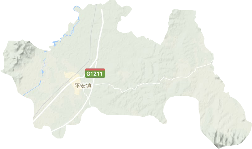 平安镇地形地图