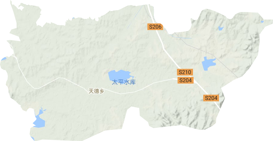 天德乡地形地图