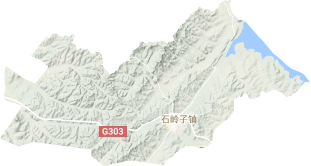 石岭镇地形地图