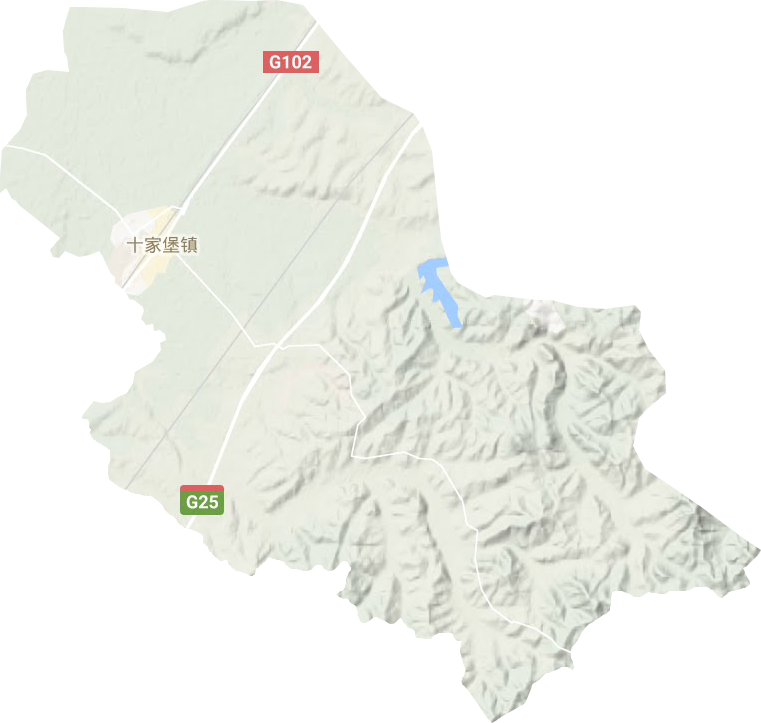 十家堡镇地形地图