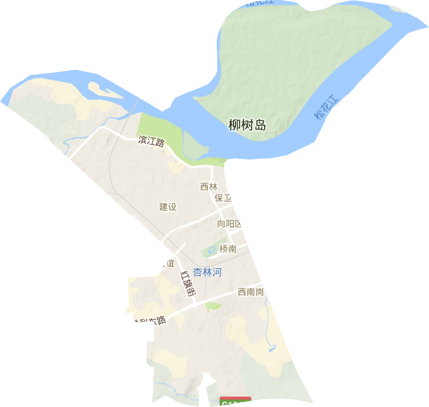 向阳区地形地图