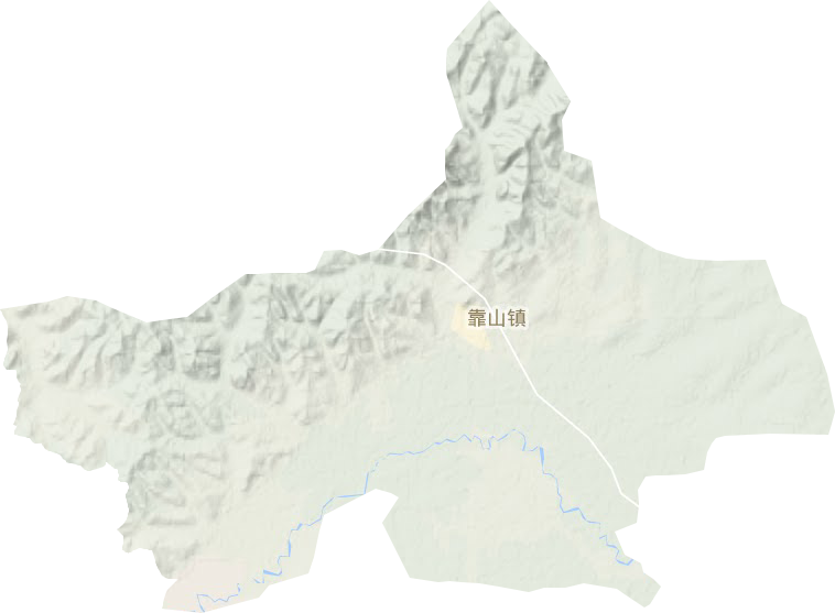 靠山镇地形地图