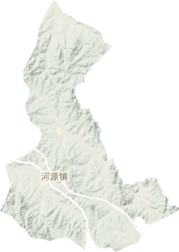河源镇地形地图