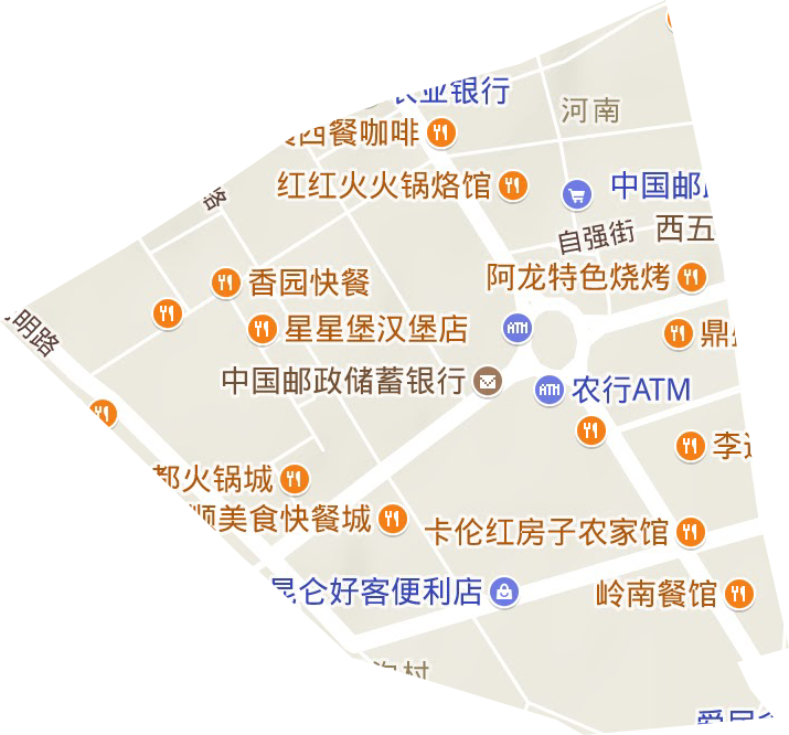 河南街道地形地图