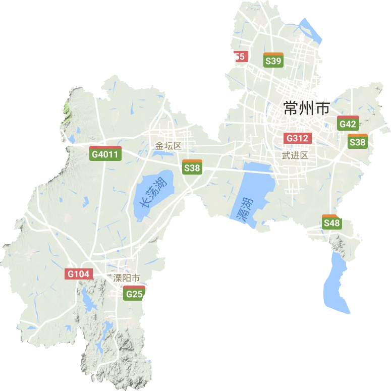 常州市地形地图