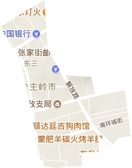 东三街道地形地图