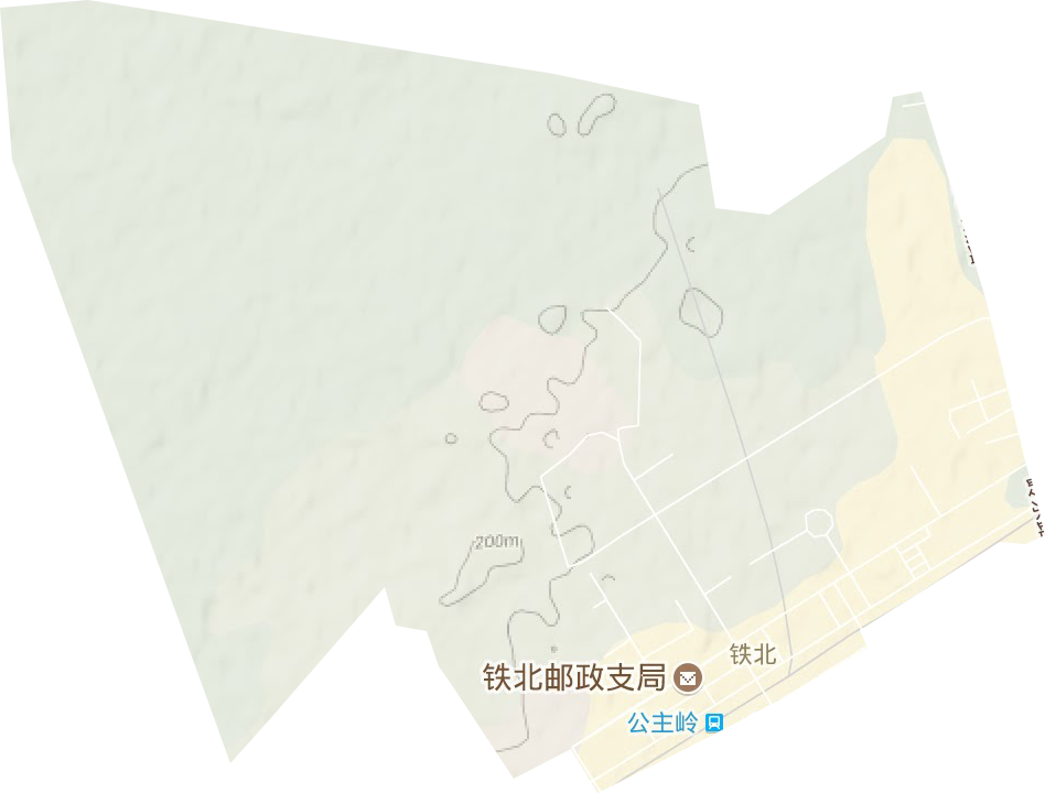 铁北街道地形地图