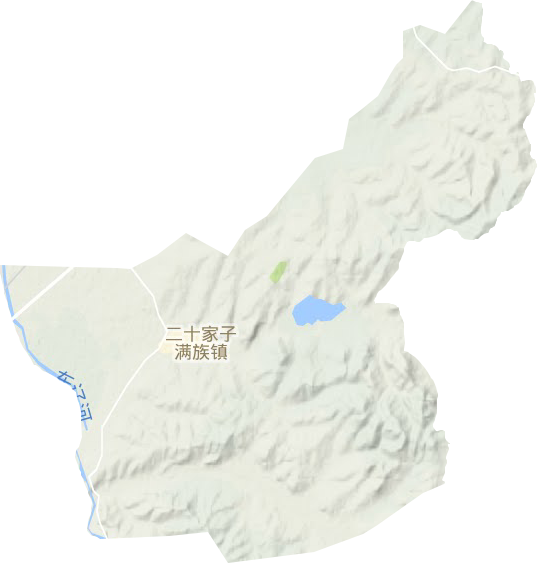 二十家子镇地形地图