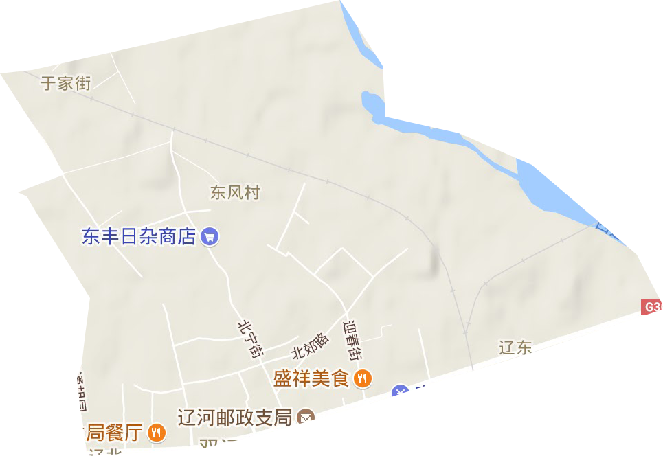 辽北街道地形地图