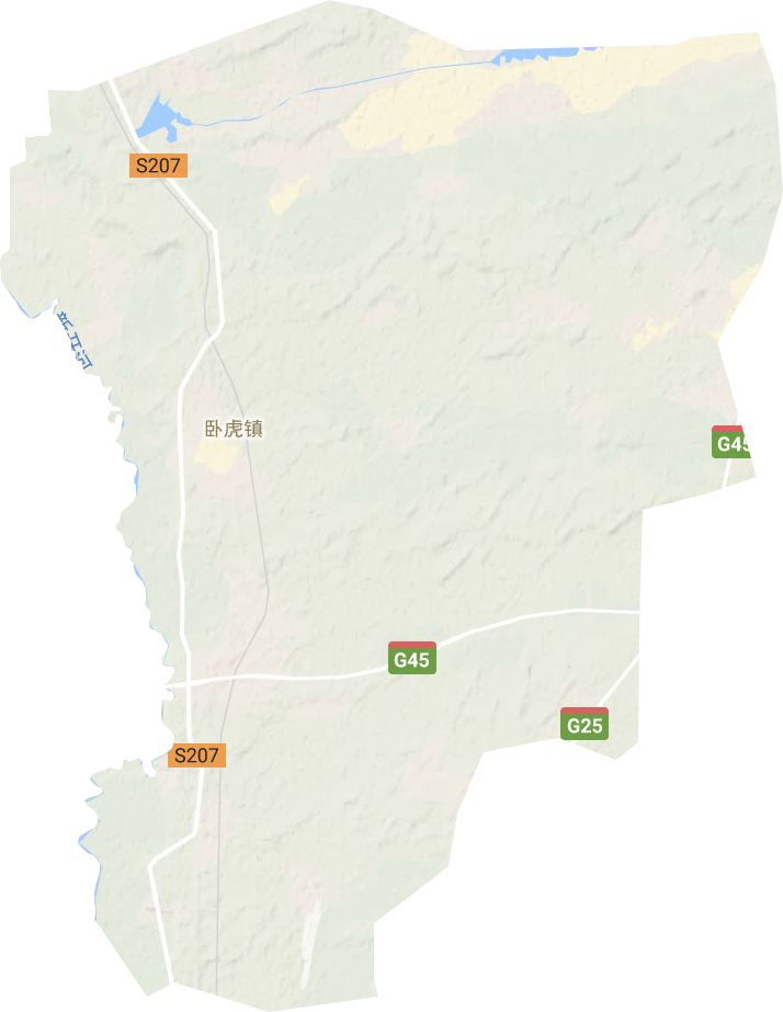 卧虎镇地形地图