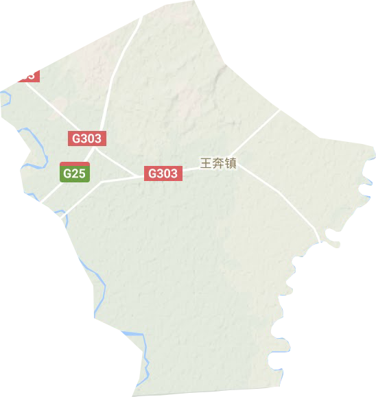 王奔镇地形地图