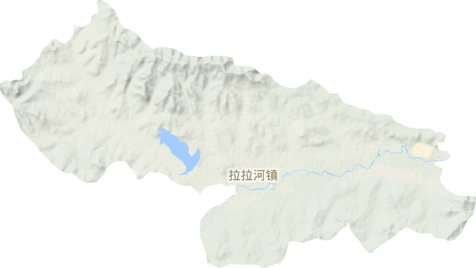 拉拉河镇地形地图