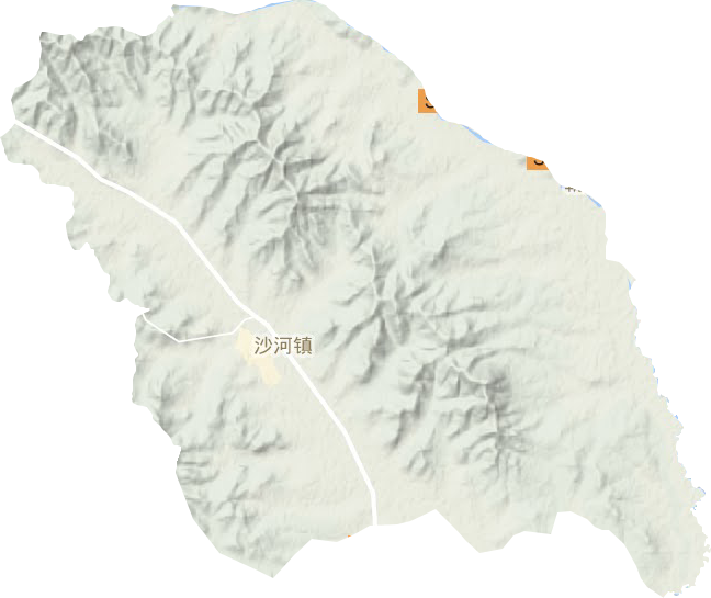 沙河镇地形地图