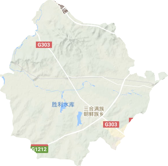 三合满族朝鲜族乡地形地图