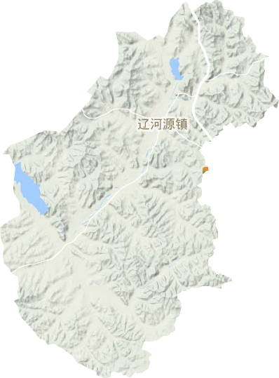 辽河源镇地形地图